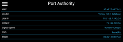 The basic Port Authority user interface.